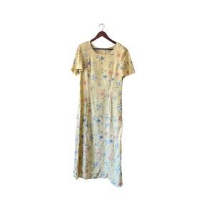 Vintage 90s butter yellow girls midi dress with tie back 10‎ Kathie Lee